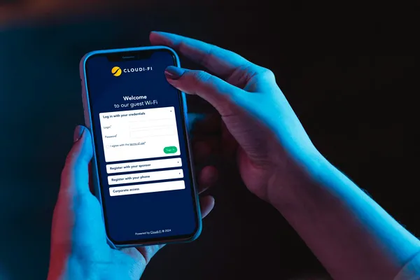 Guest Wi-Fi login page on mobile.