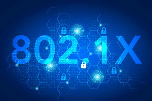 802.1X written in an image with a lock behind. 