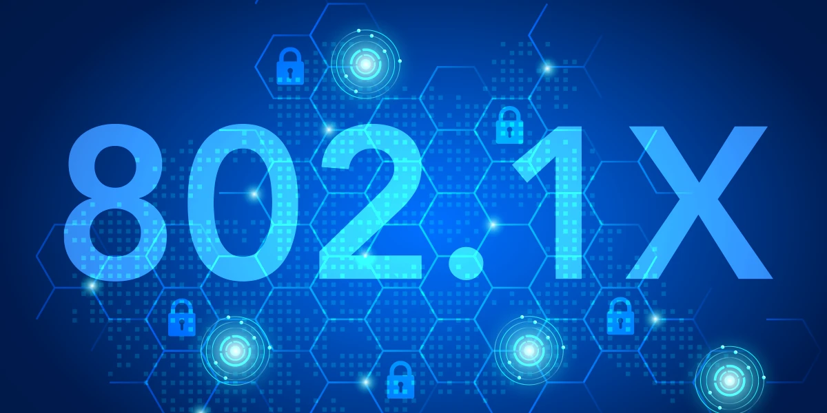802.1X written in an image with a lock behind. 