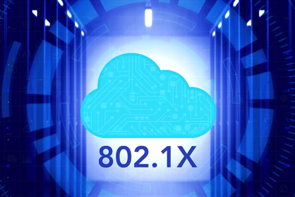 802.1x in a blue background cloud.