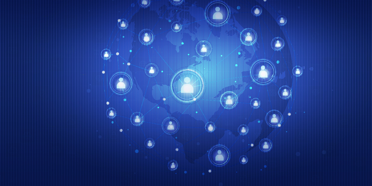 shows a network connected with different identities 