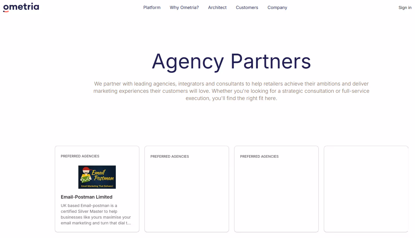Ometria agency partner