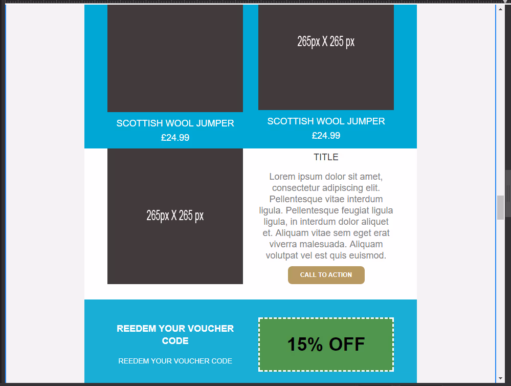 Mailchimp template: plus your templates have saved blocks for repeat use.