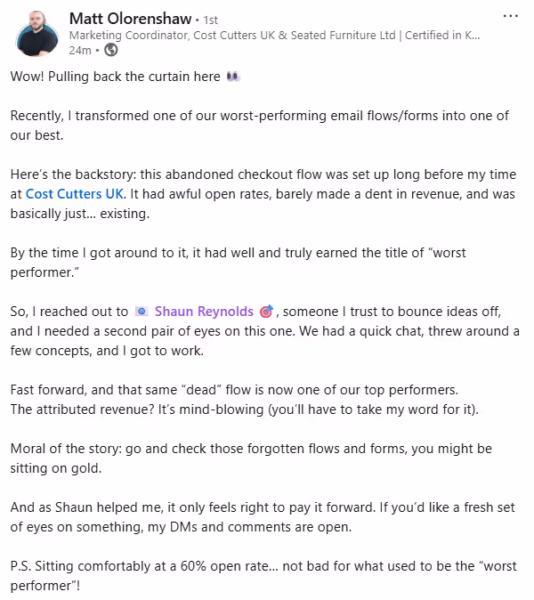 LinkedIn recommendation: Ben Stanbury