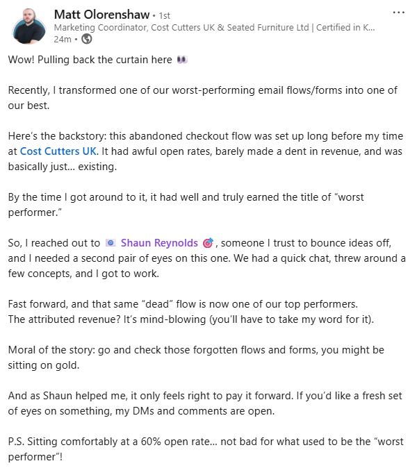 LinkedIn recommendation: Ben Stanbury