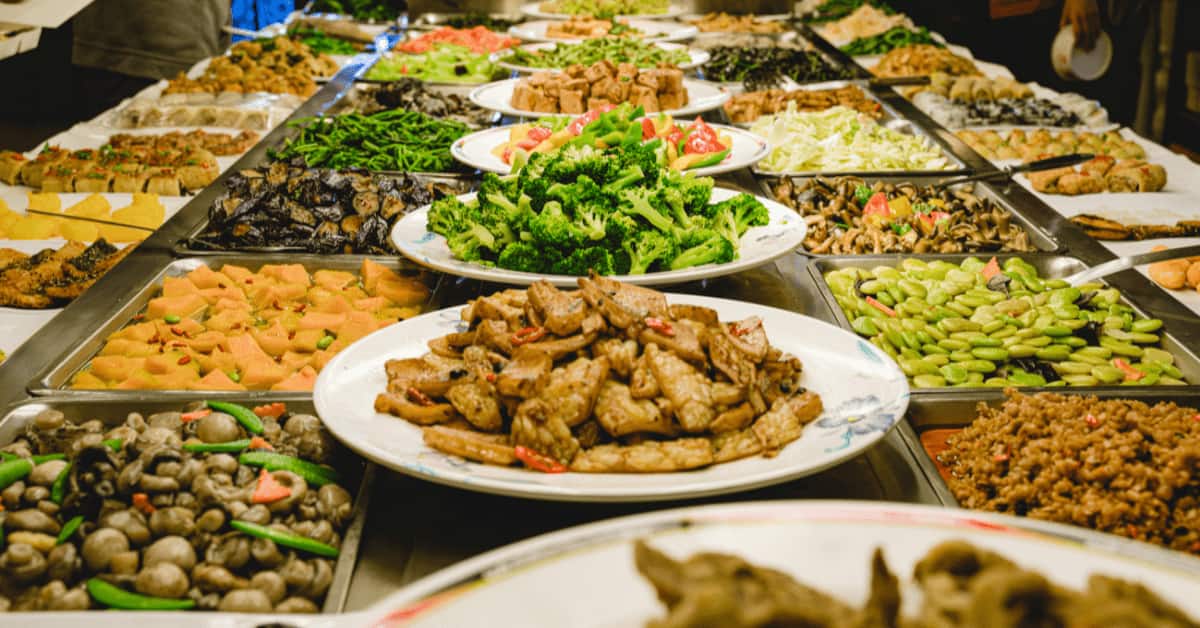 different type of foods in plates