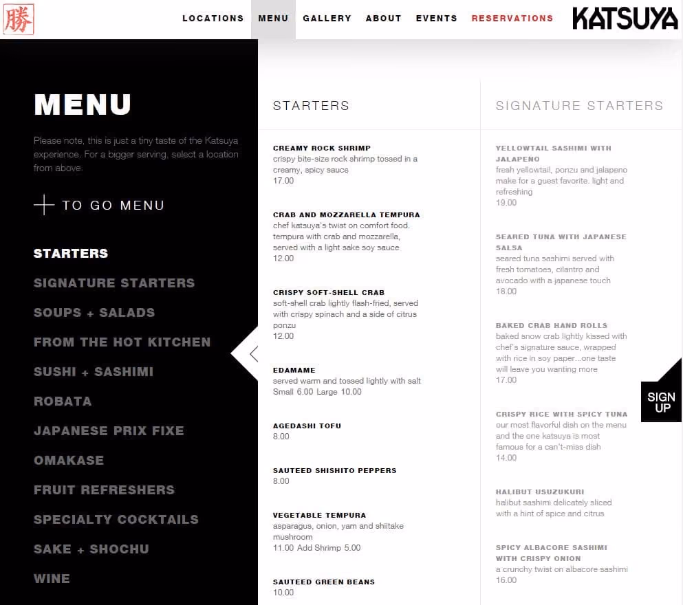 katsuya restaurant