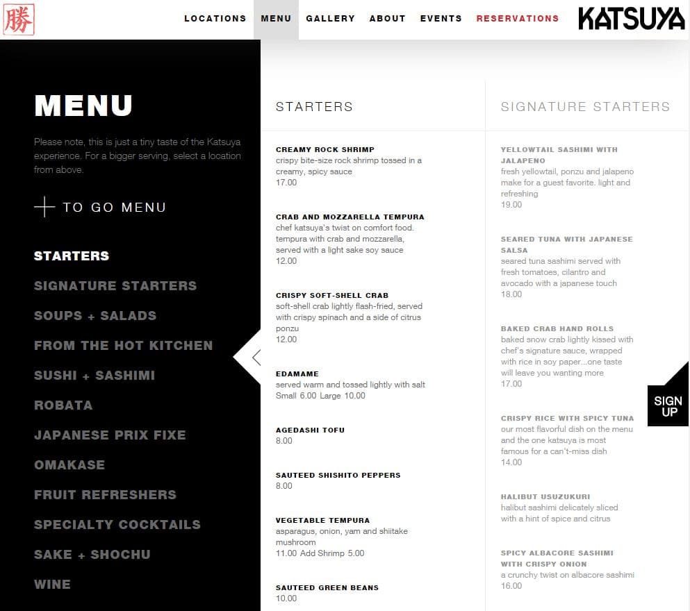 katsuya restaurant