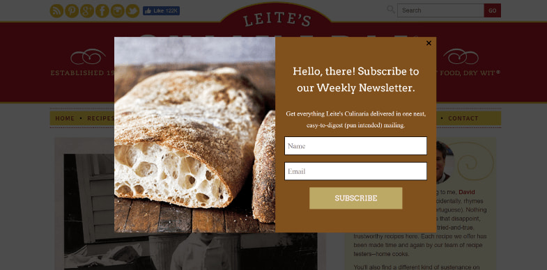 leitesculinaria newsletter form popup