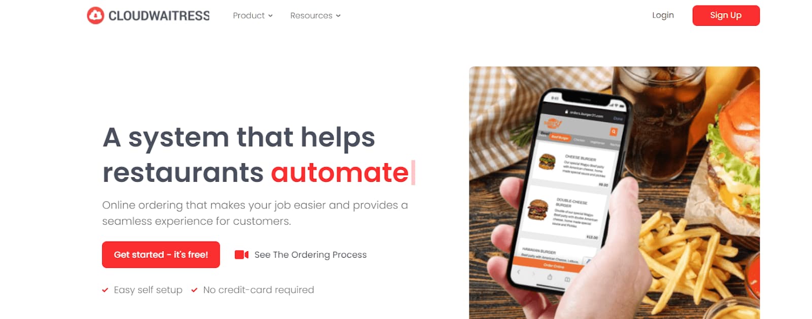 Cloudwaitress online ordering