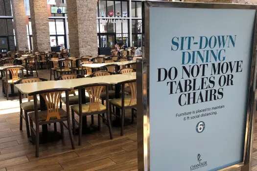 sit down dining board in restaurant