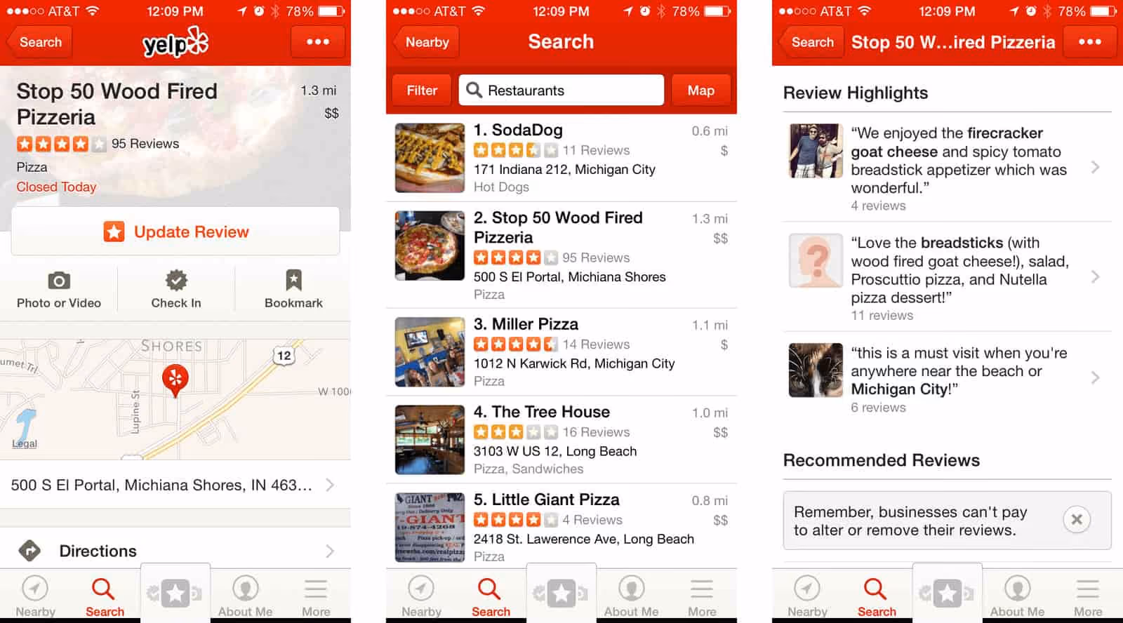 yelp fired pizzeria