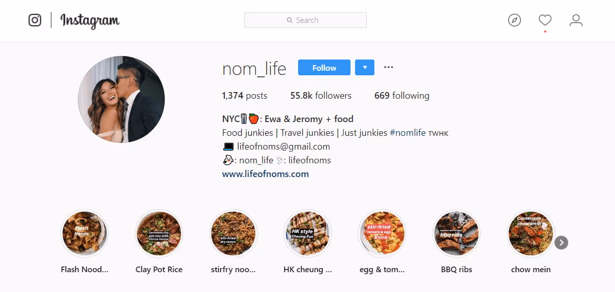 nom_life on instagram