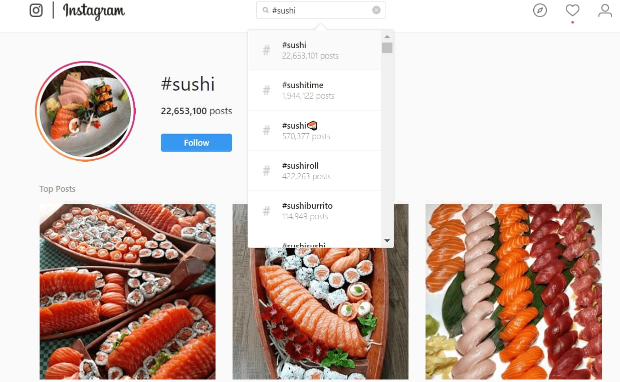 sushi on instagram
