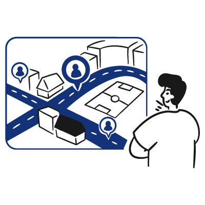 Illustration about a work desk with a laptop and empty chair.