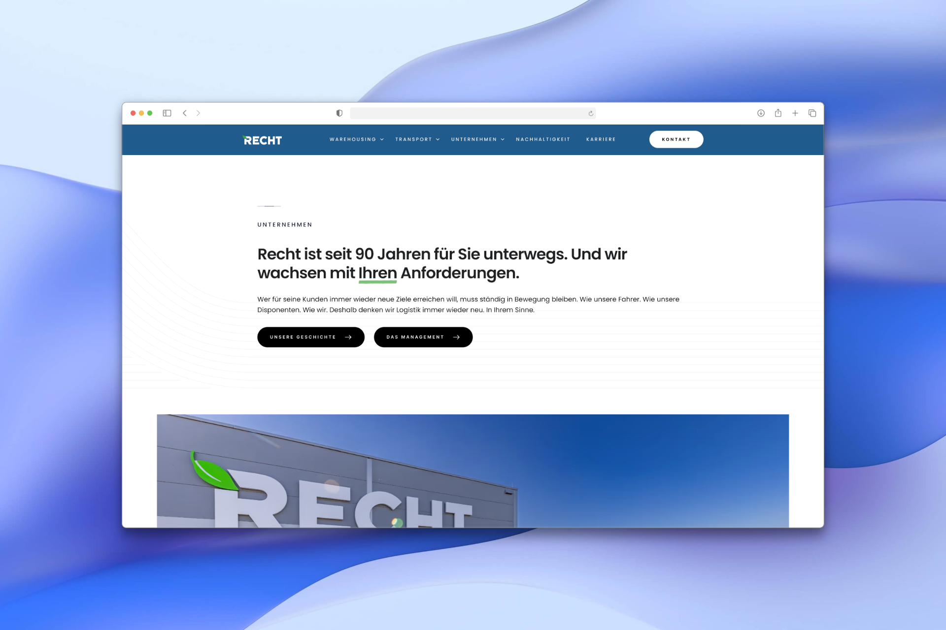 Recht Logistik GmbH – Website Screenshot