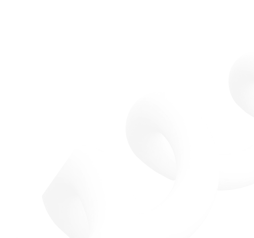 Abstract white spiral ribbon with smooth gradation on a transparent background.