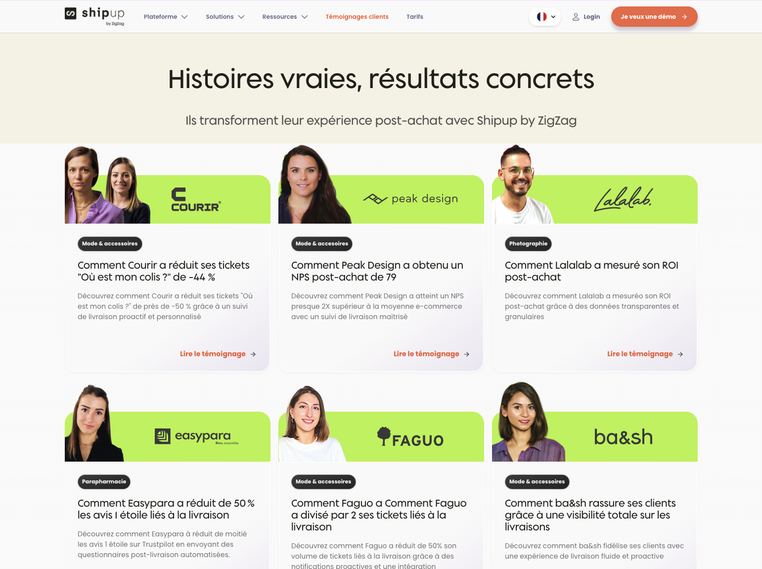 Shipup webflow site internet
