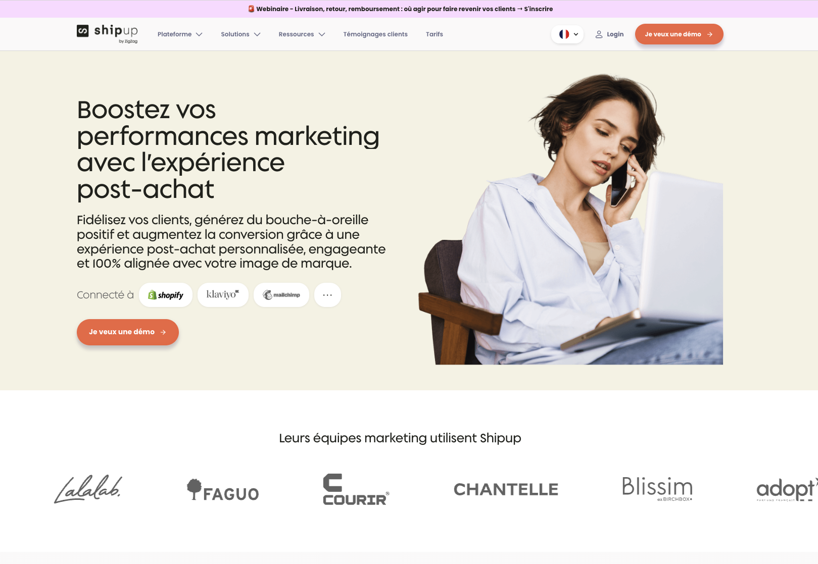 Shipup webflow site internet