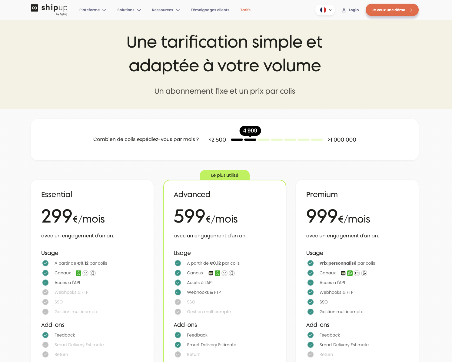 Shipup webflow site internet