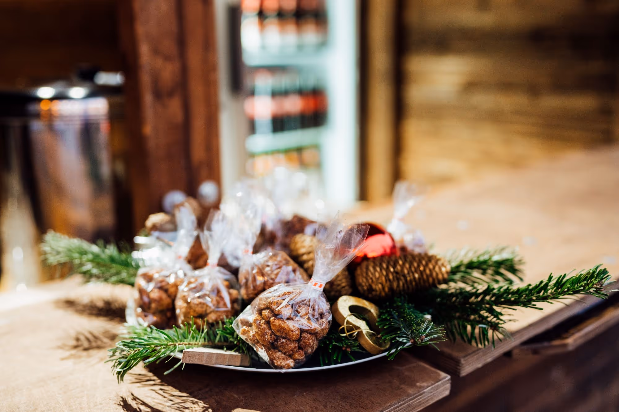 Weihnachtliche Deko bei einem Firmenevent 