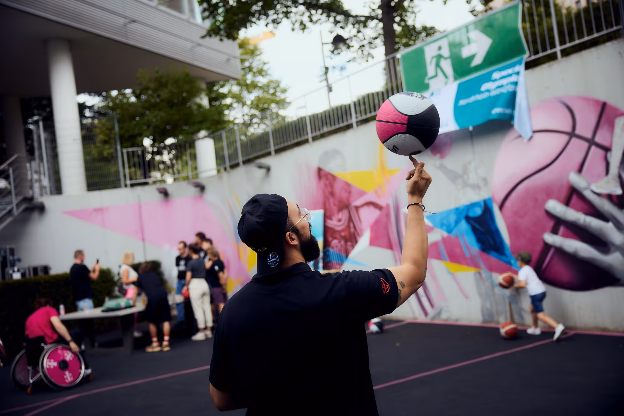 Basketball bei dem Tag der offenen Tür der Telekom
