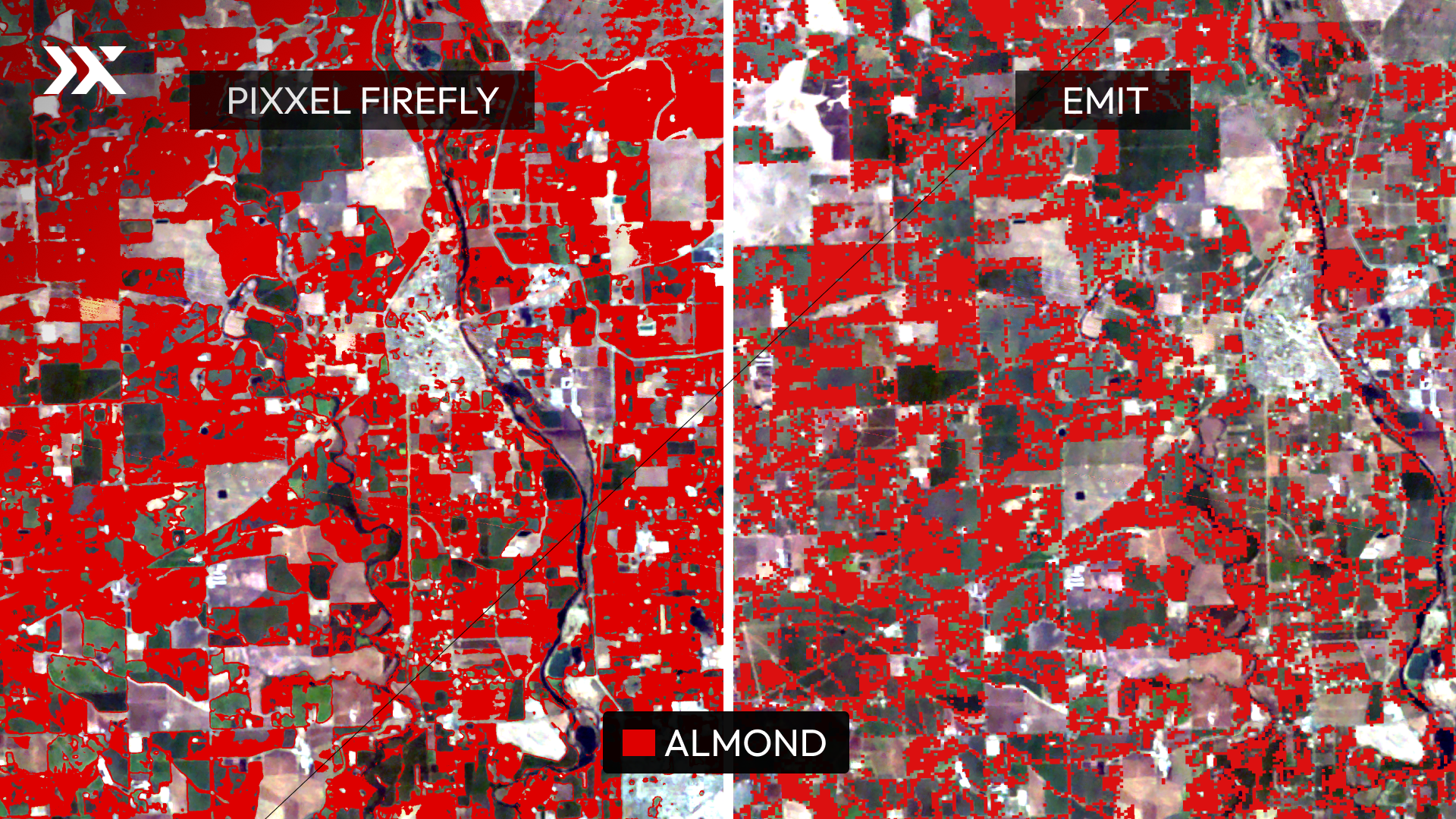 Almond classification over Central Valley, CA