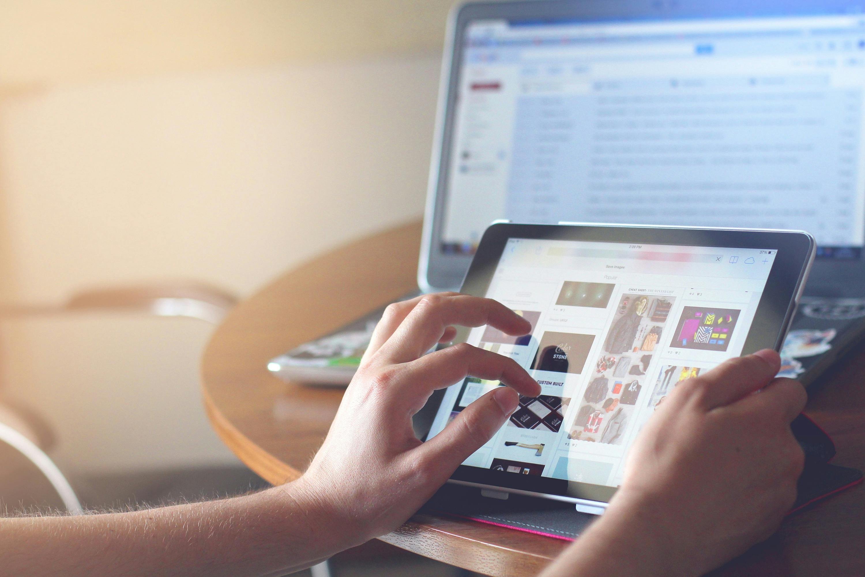 Photo by Pixabay: https://www.pexels.com/photo/person-using-ipad-35550/