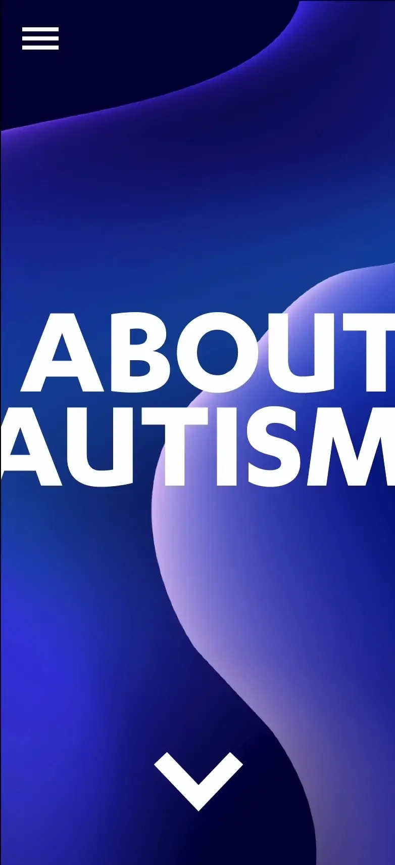 Animation scrolling through the mobile version of an informative website on autism