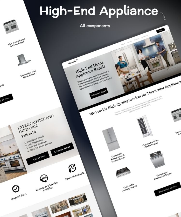 Website for the High-end Appliance Repair Brand