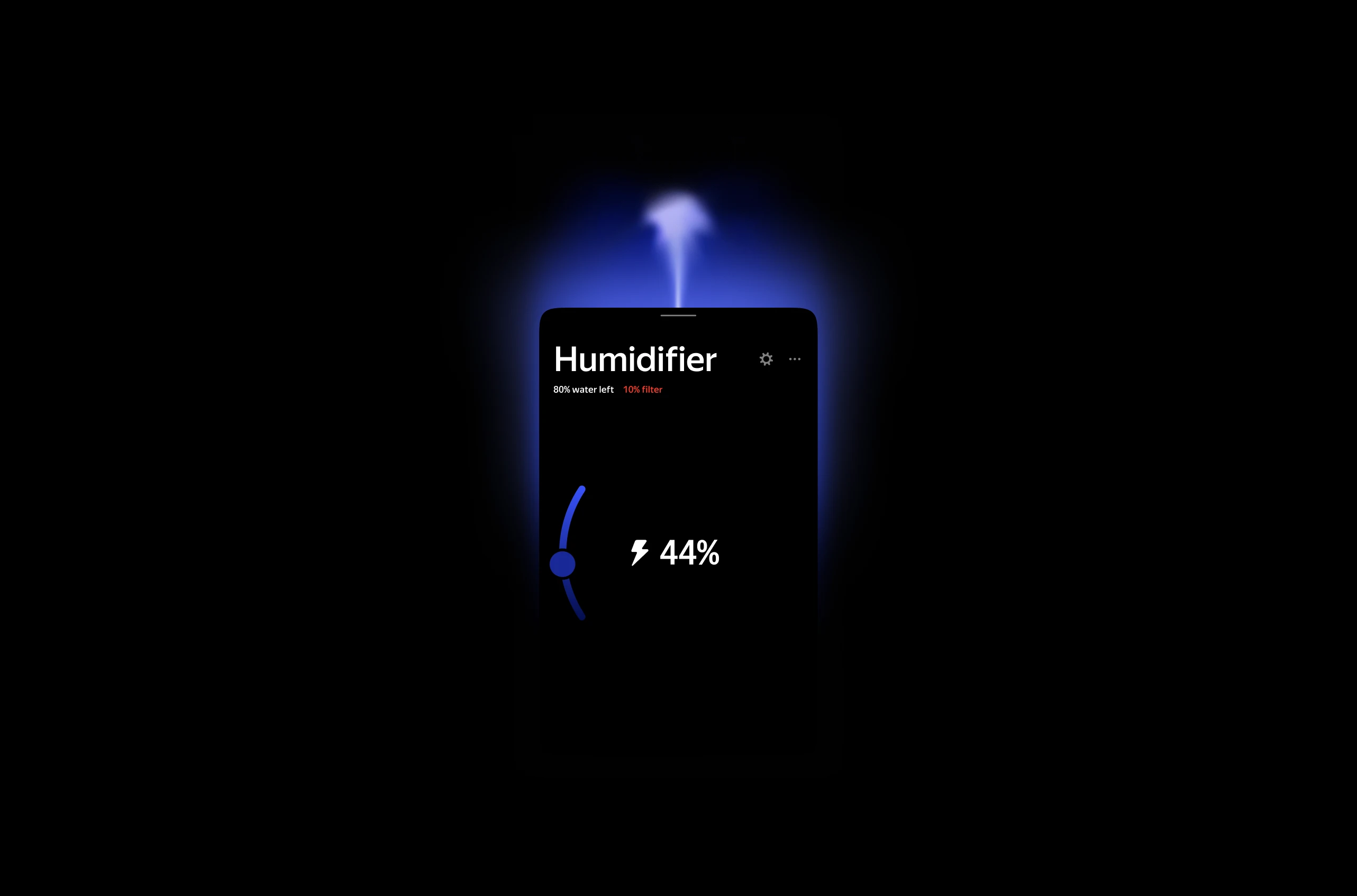 Smart home application, humidifier settings