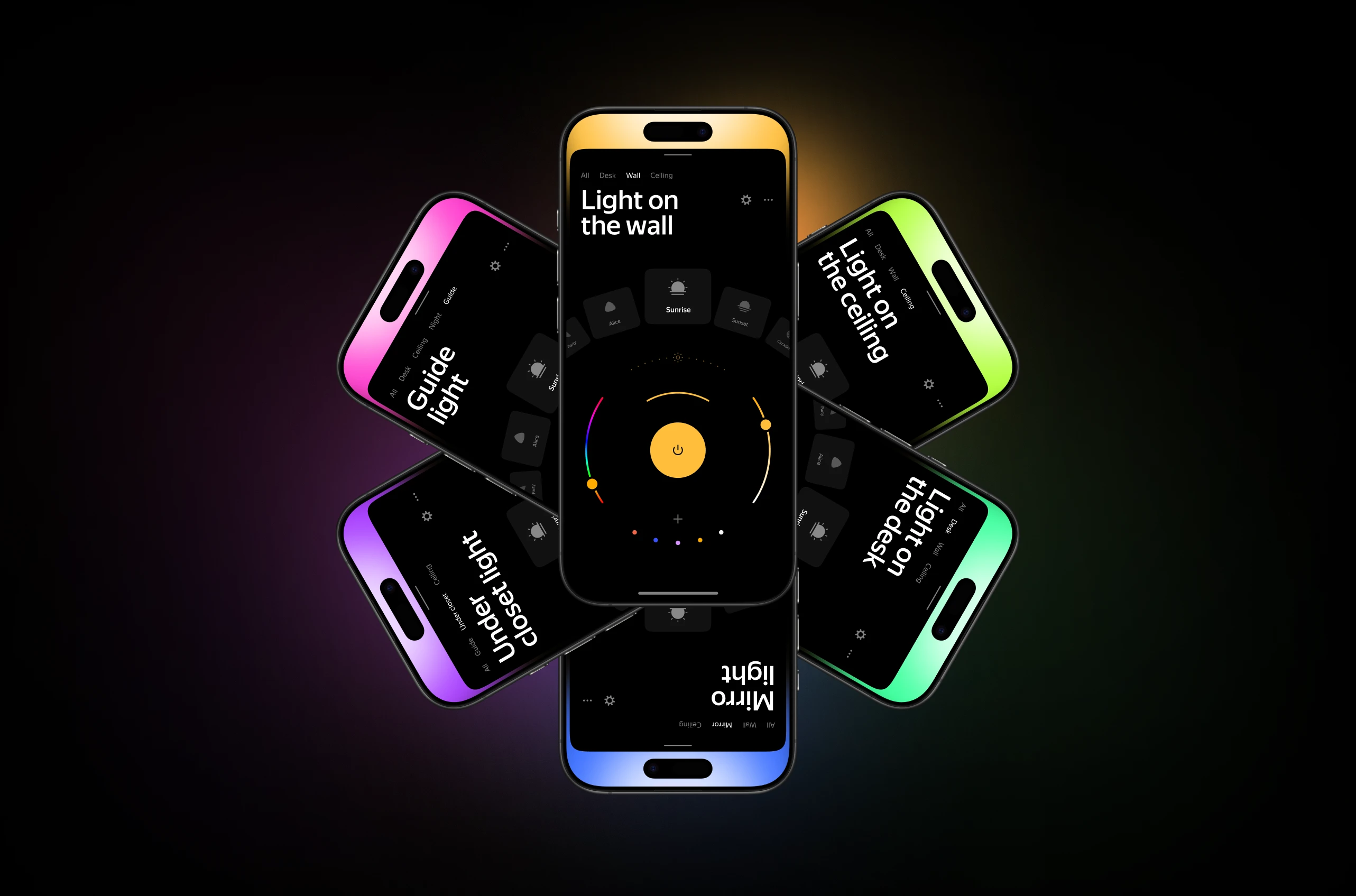 Smart home application, lighting settings