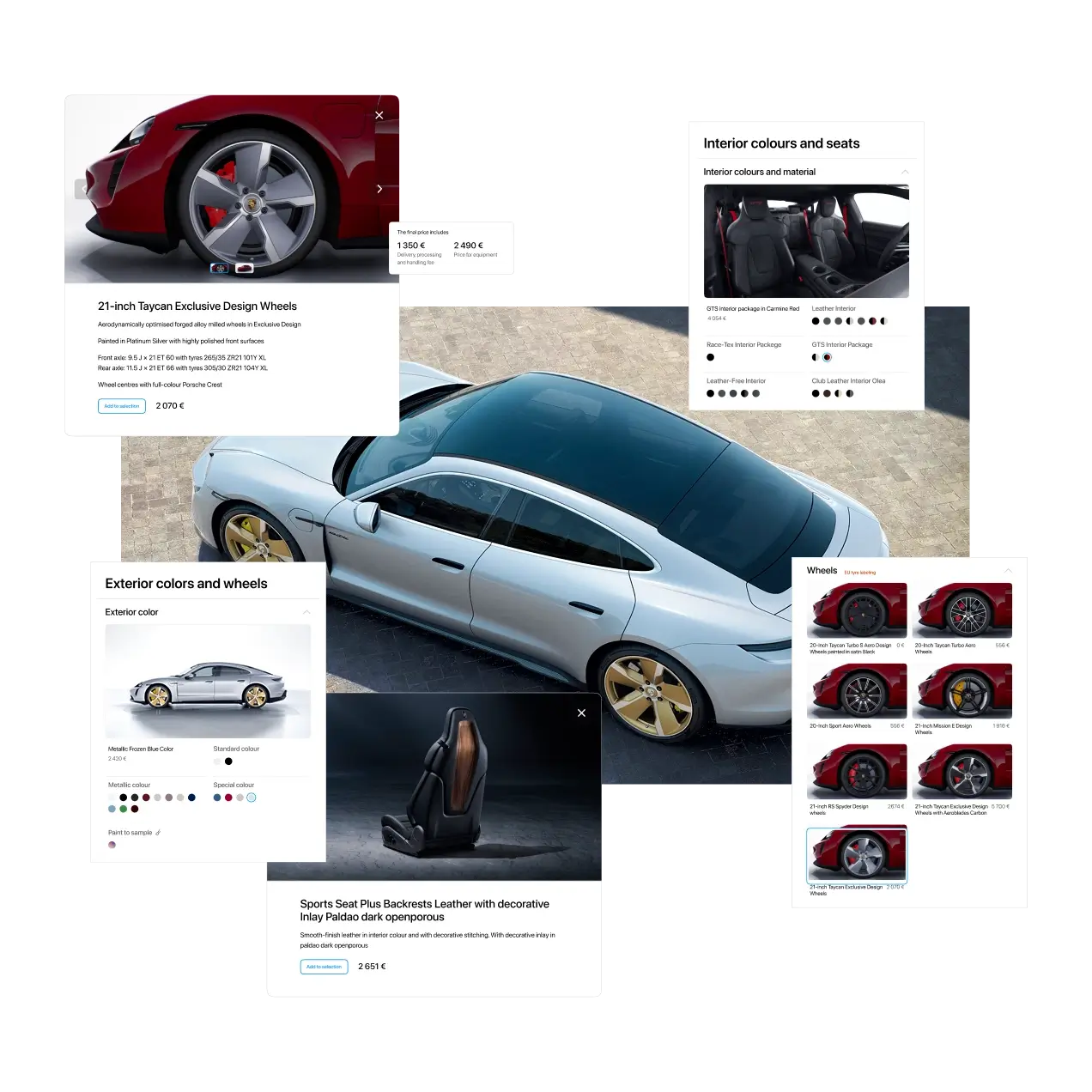 Porsche car configurator collage