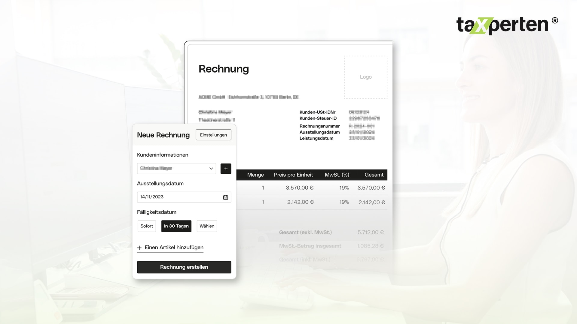 Grafische Darstellung einer E-Rechnung. 