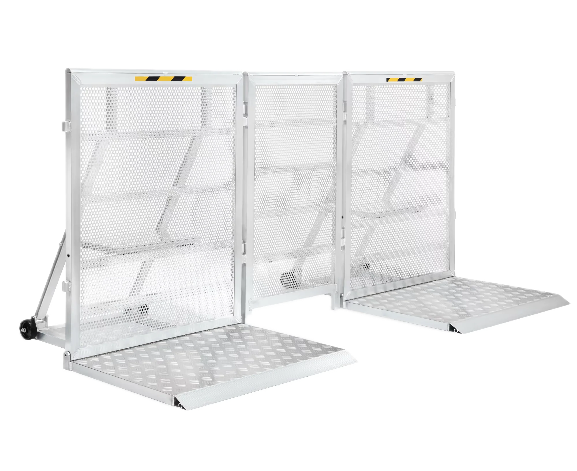 Barrières crash utilisées pour organiser et canaliser une foule lors d’un événement.