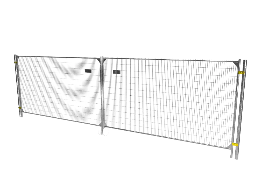 Portail temporaire intégré à une clôture M500 pour permettre un accès contrôlé.