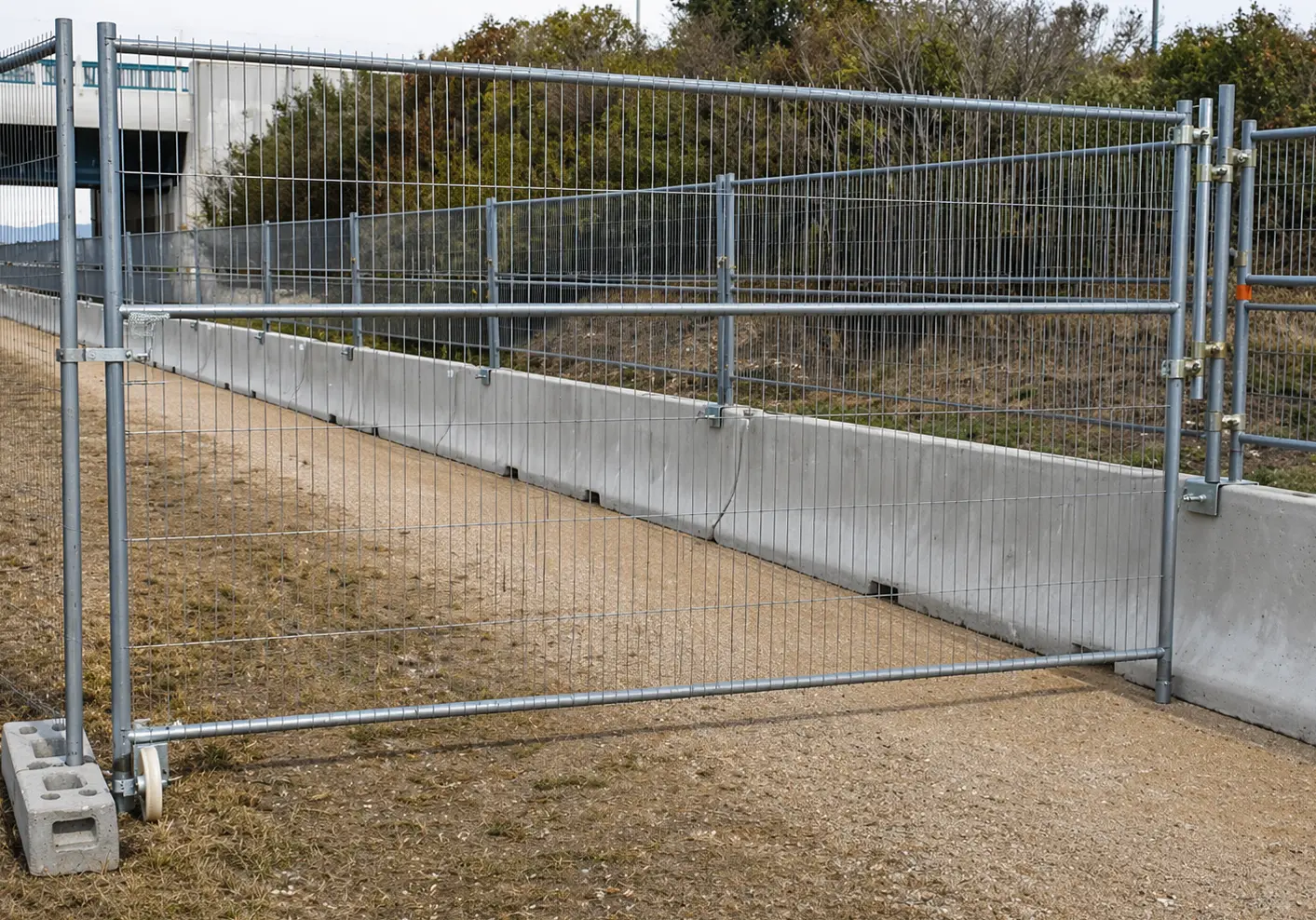 Roulette clôture de chantier | Roue portail mobile galvanisée