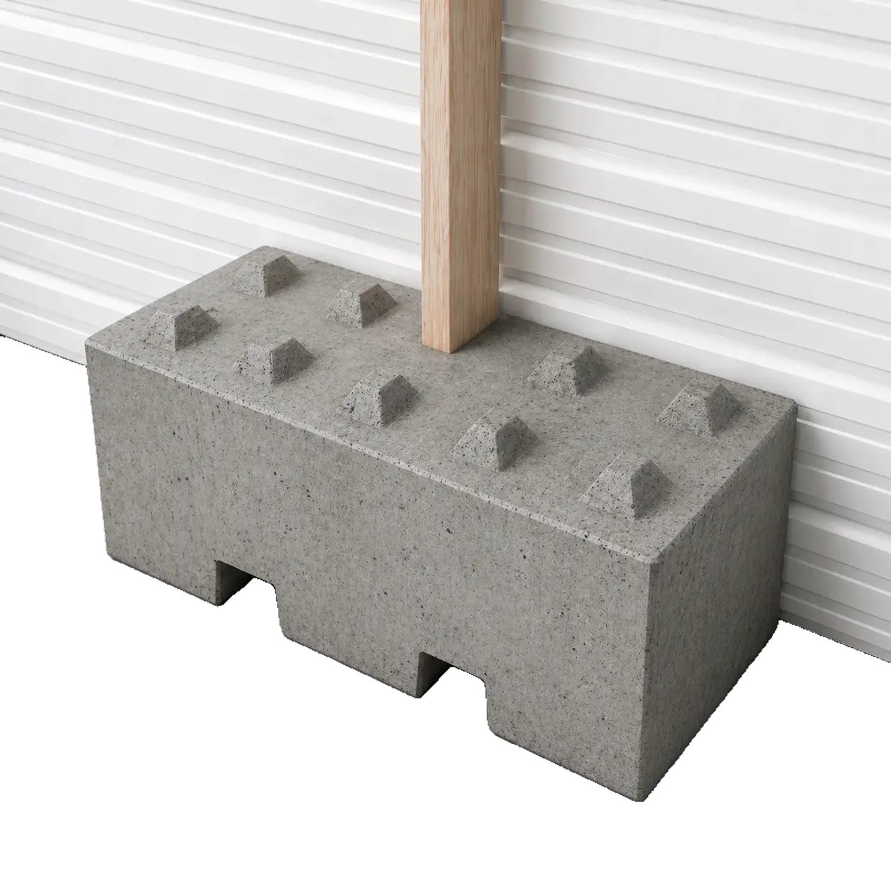 Palissade avec tole bardée et plot 1400 kg lego anti intrusion