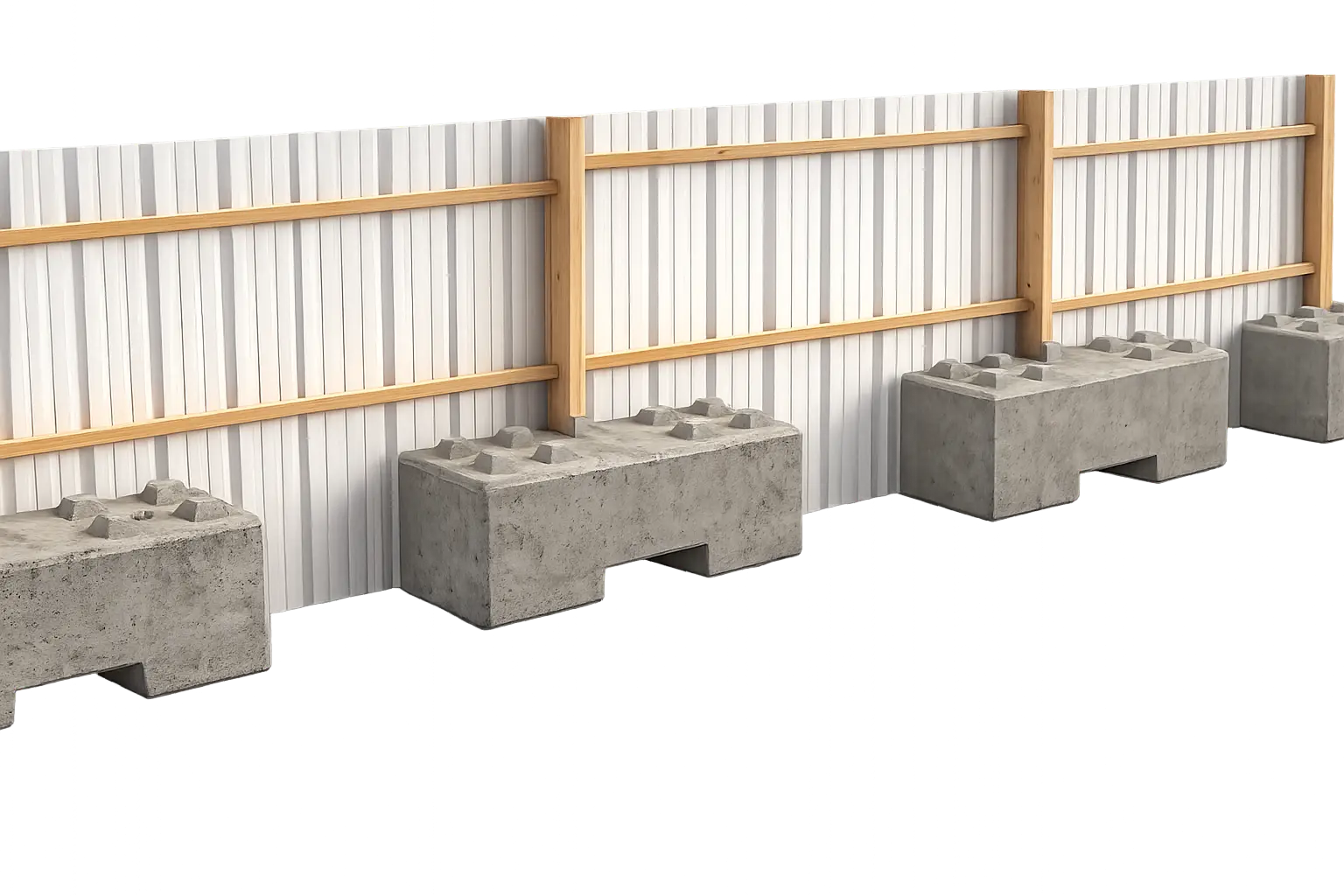 Plots béton lourds pour stabilisation de palissade temporaire