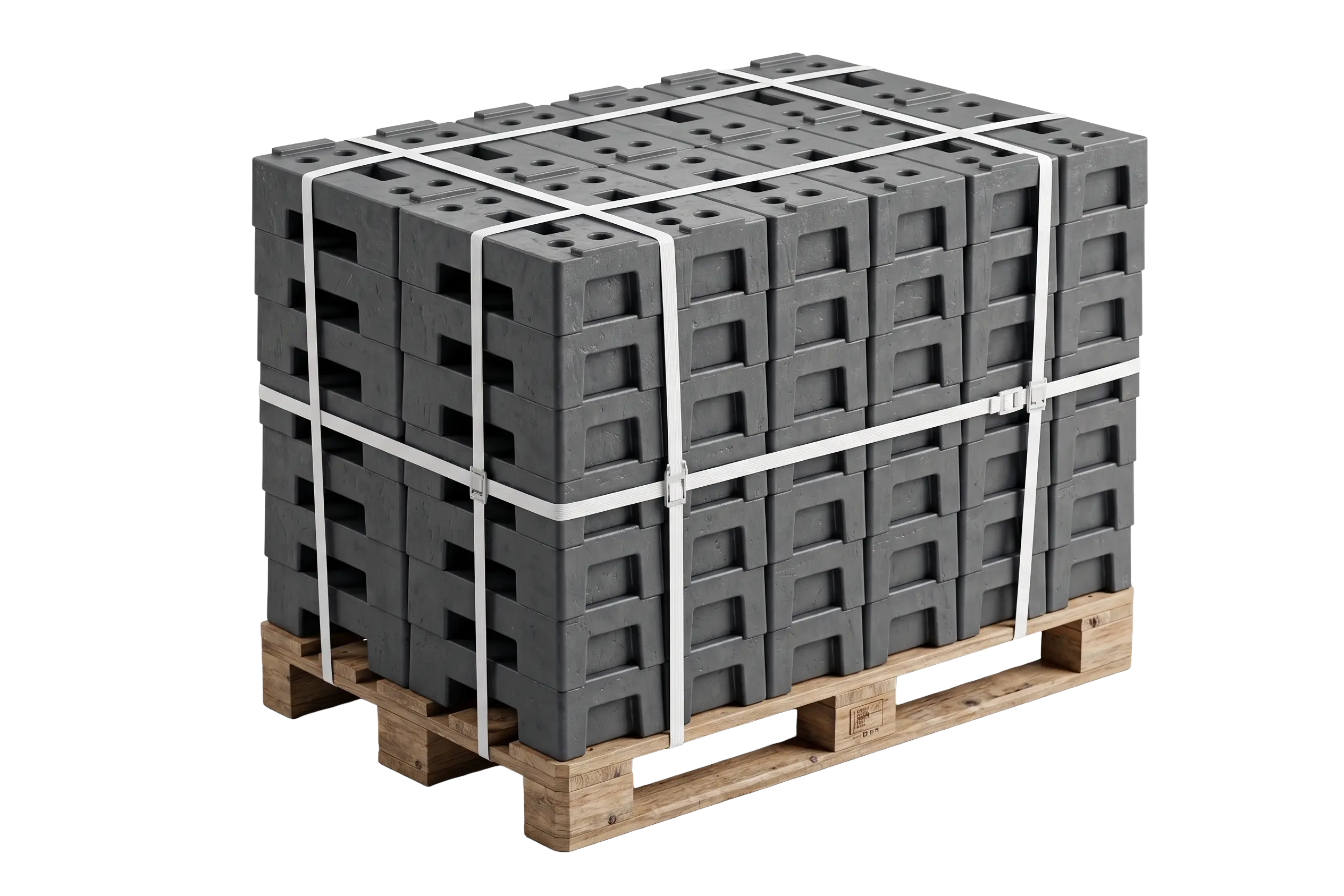 Palette de supports PVC pour panneaux grillagés chantier