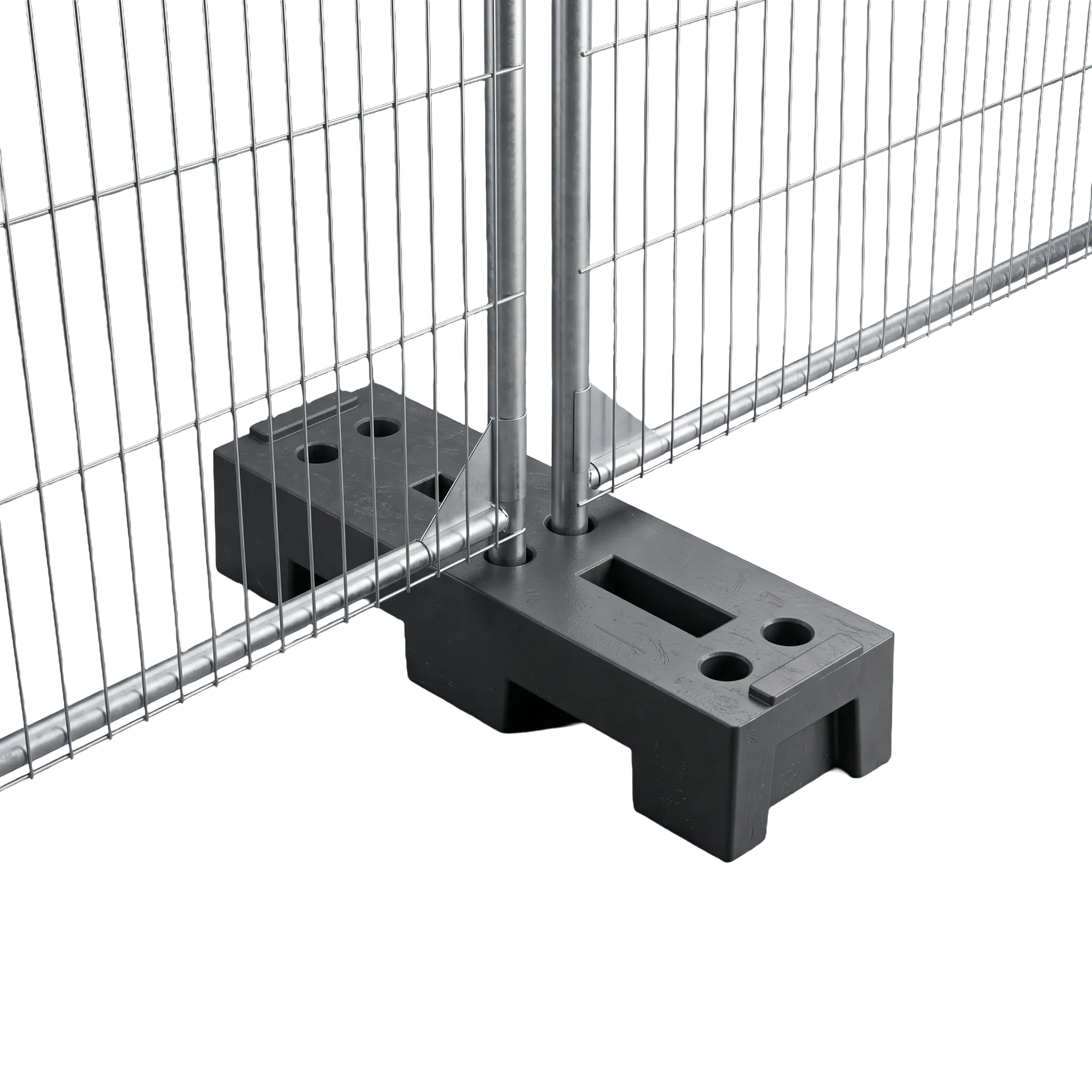 Support PVC pour panneau grillagé temporaire