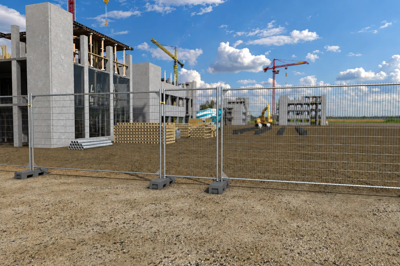 Panneaux de clôture chantier avec portillon galvanisé