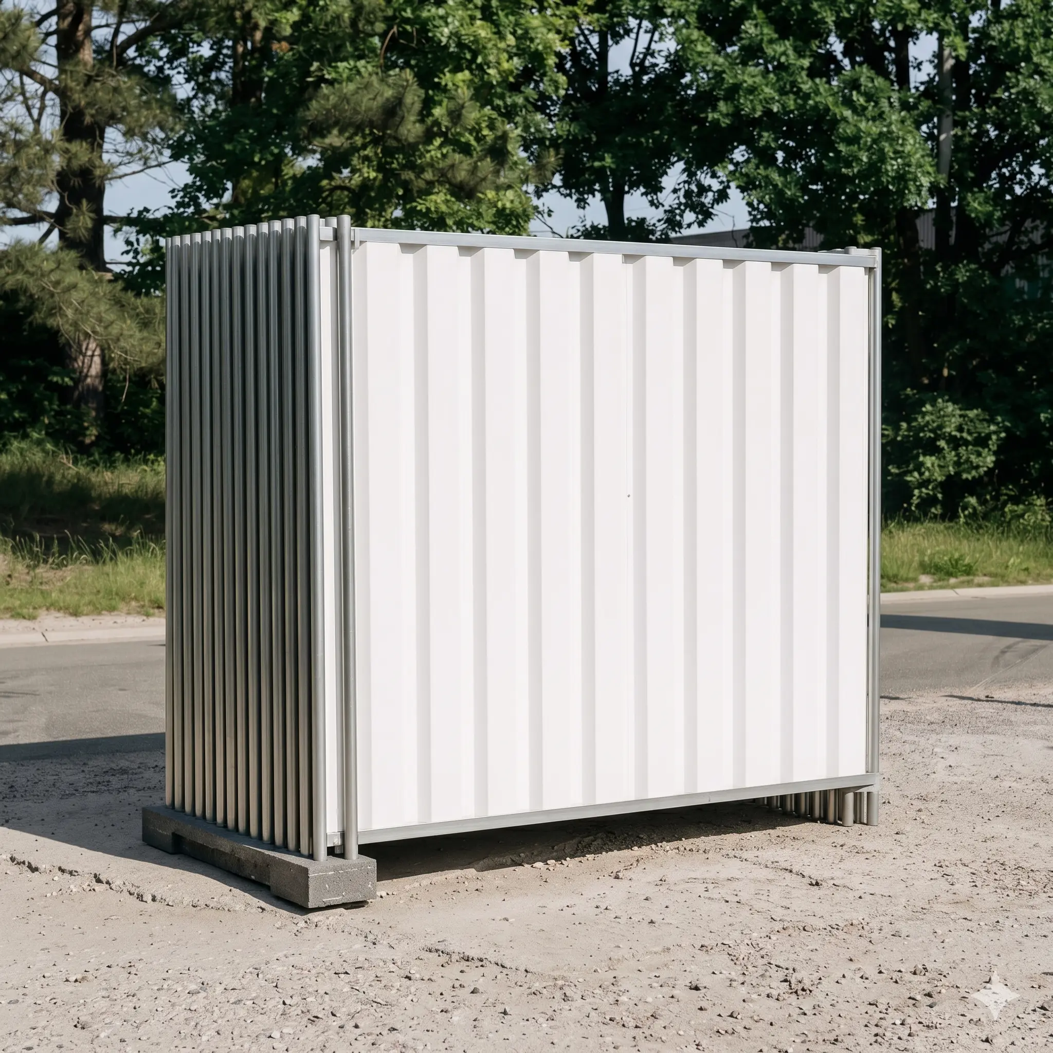 Rack logistique pour clôture bardée chantier