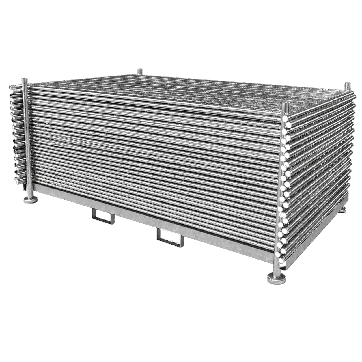 Rack transport clôtures chantier empilées