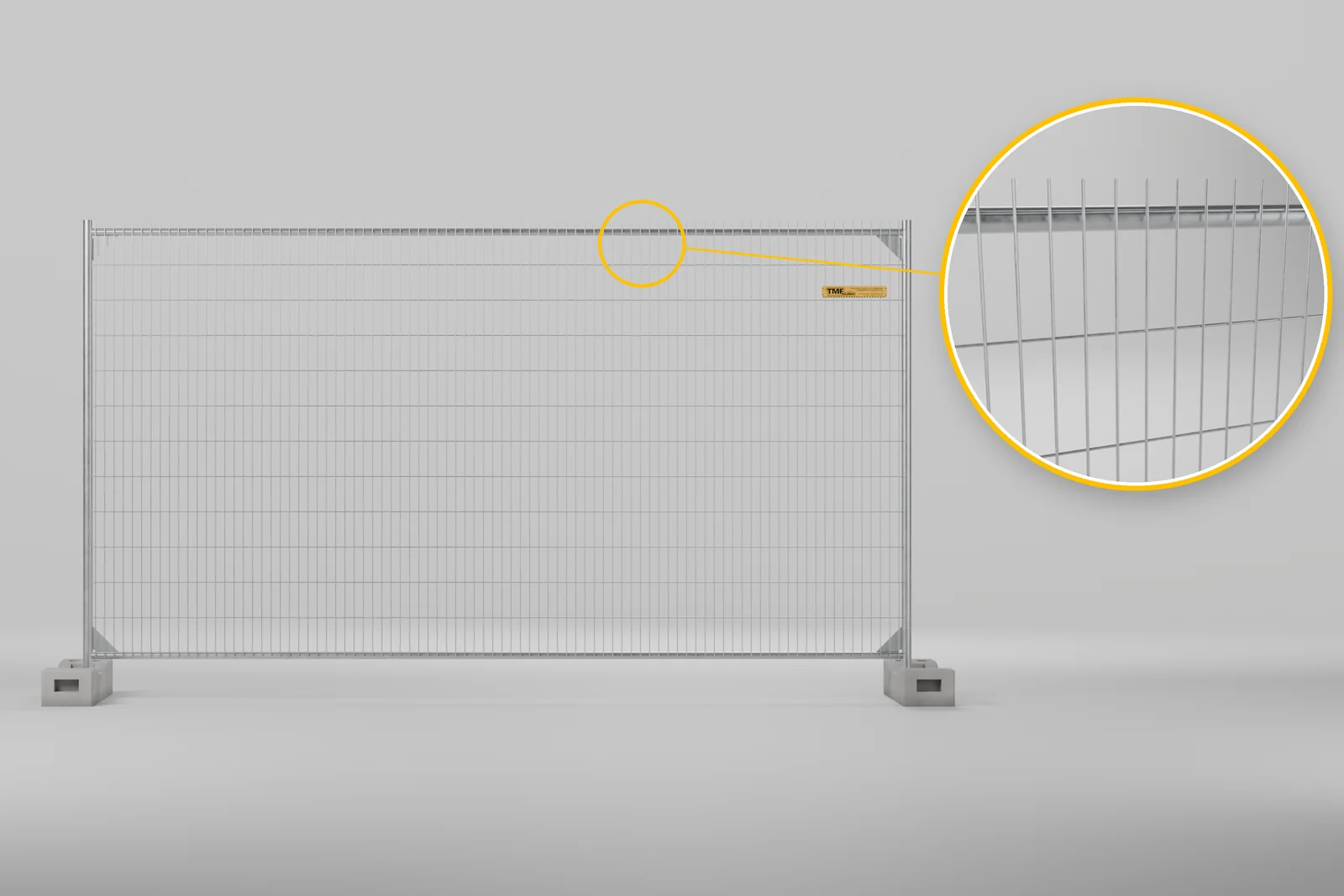 Maille anti-escalade et picots de la clôture Heras M500