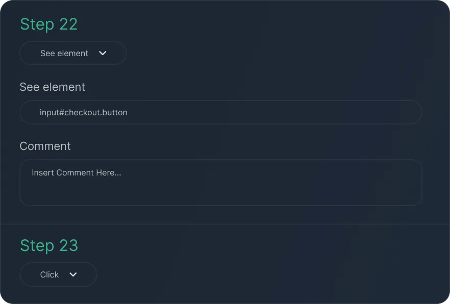 Synthetic monitoring step screenshot