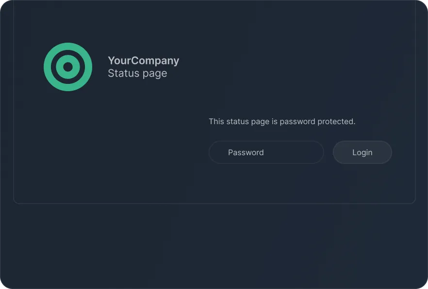 Password protected status page