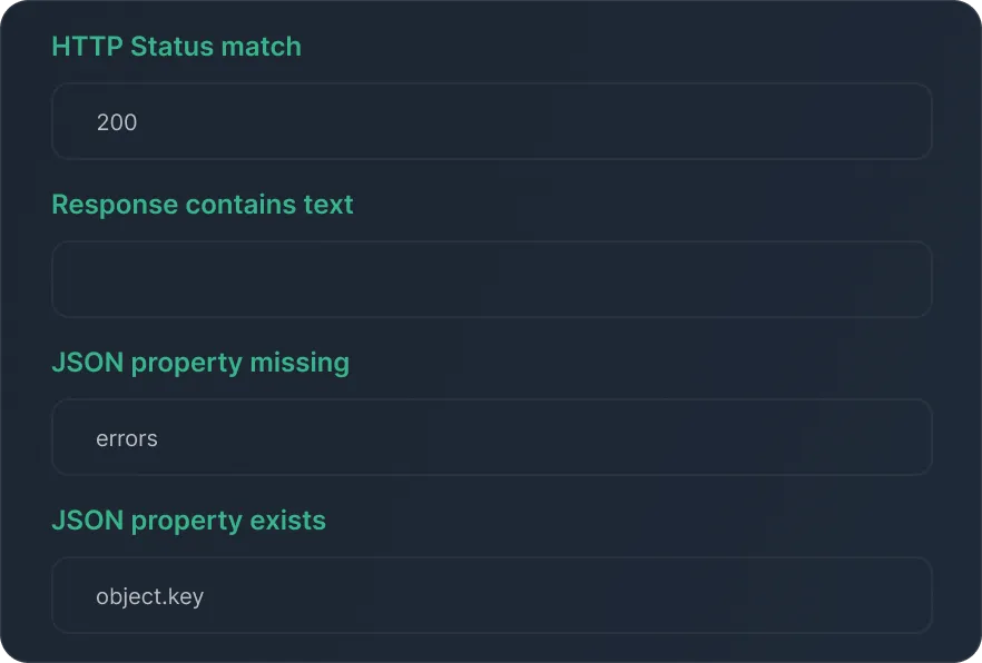 JSON response validation