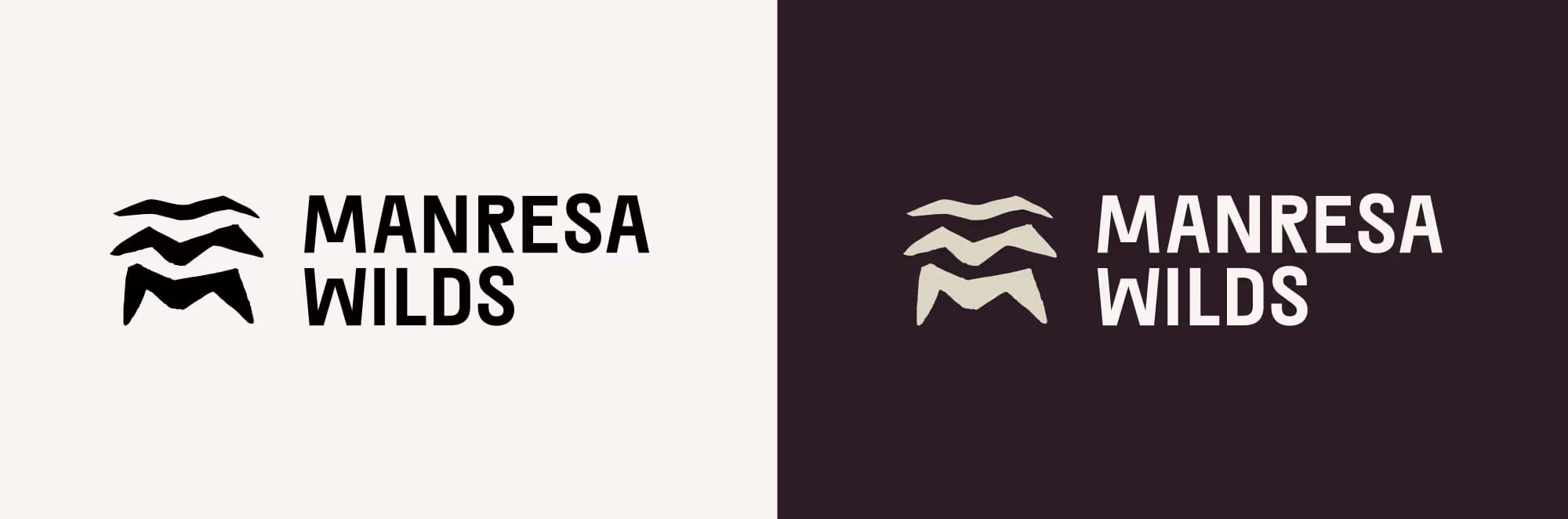 Manresa Wilds logo shown in black and in white.