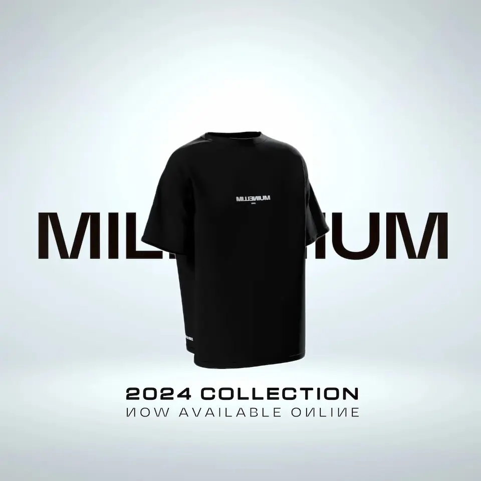 Trym, t-shirt noir devant le lettrage « Millennium », merchandising